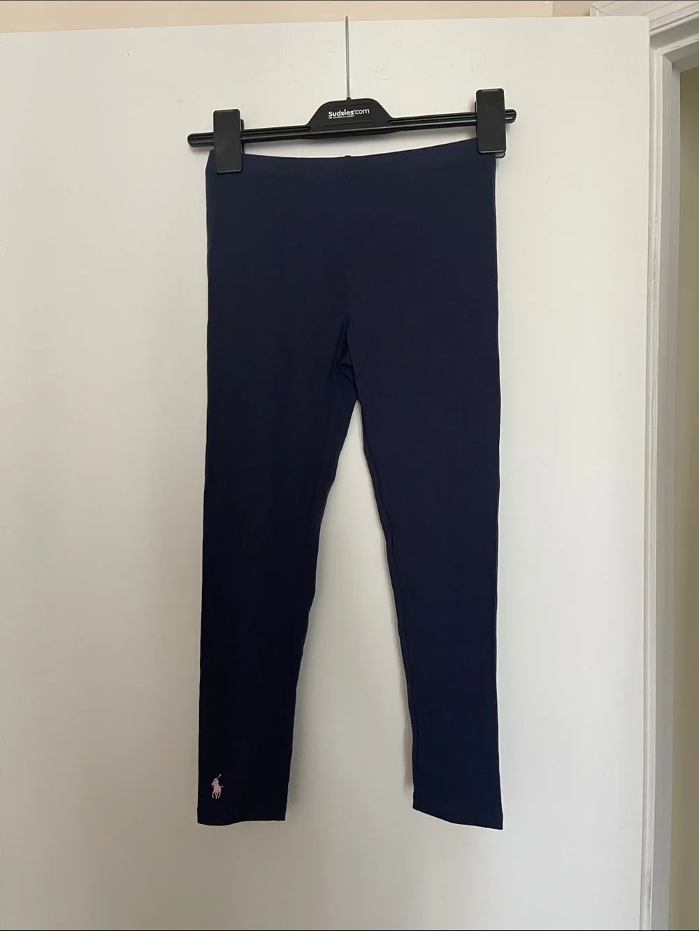 Ralph Lauren Girls' Dark Navy Stretch Leggings with Pony Logo
